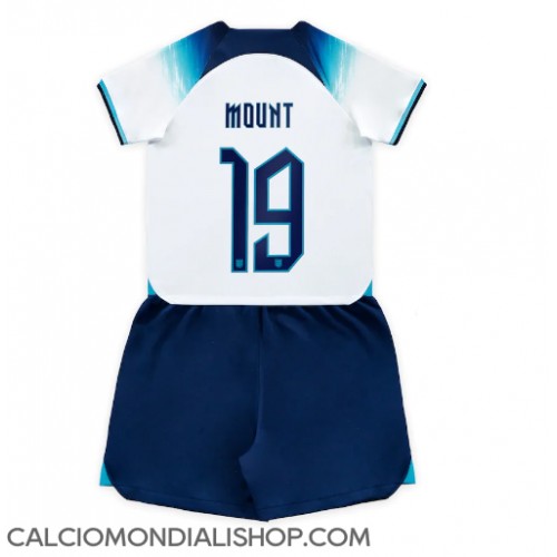 Maglie da calcio Inghilterra Mason Mount #19 Prima Maglia Bambino Mondiali 2022 Manica Corta (+ Pantaloni corti)